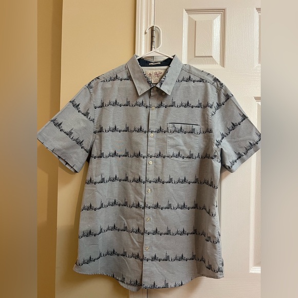 Original Penguin Patterned City Scape Sky Line Men's Shirt - Picture 1 of 7